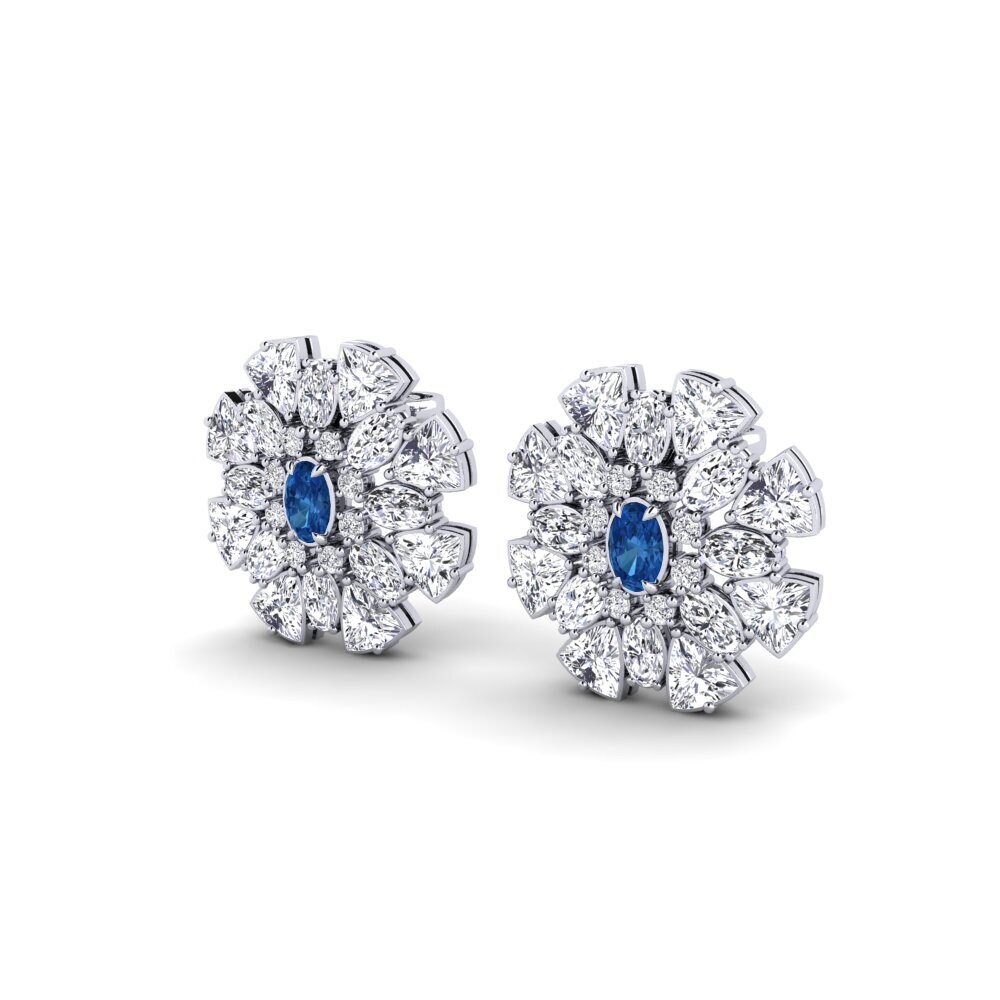 Zircônia azul escuro Brincos Feminino Malcesine