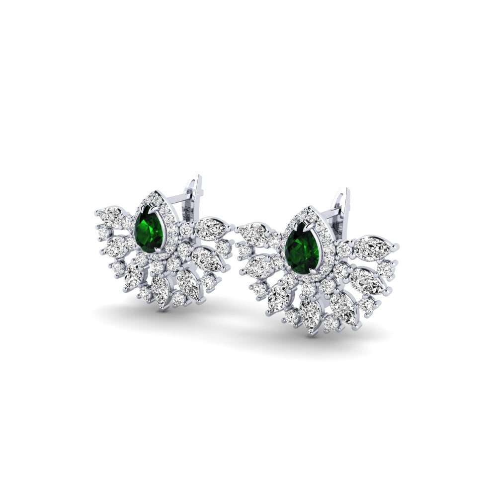 Oro Bianco 375 Tormalina Verde Orecchino da donna Mirayen