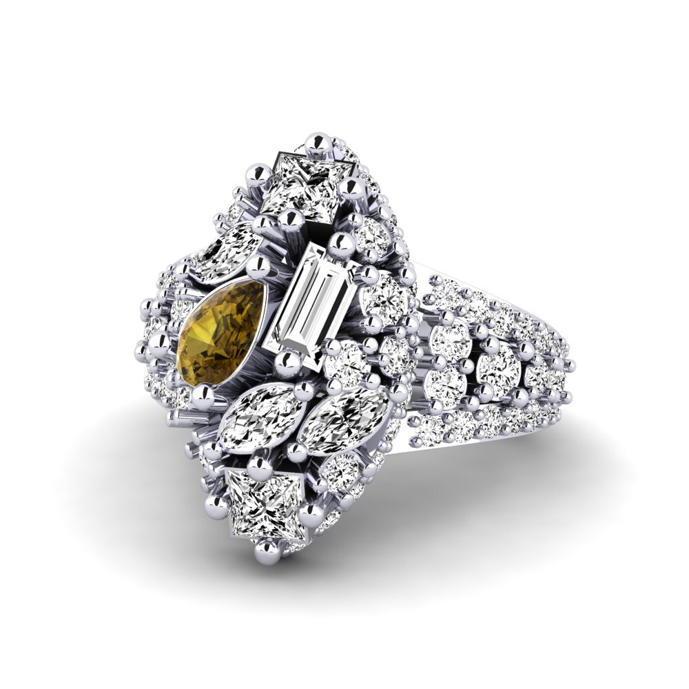 950 Platinum Brown Zircon Ring Naica