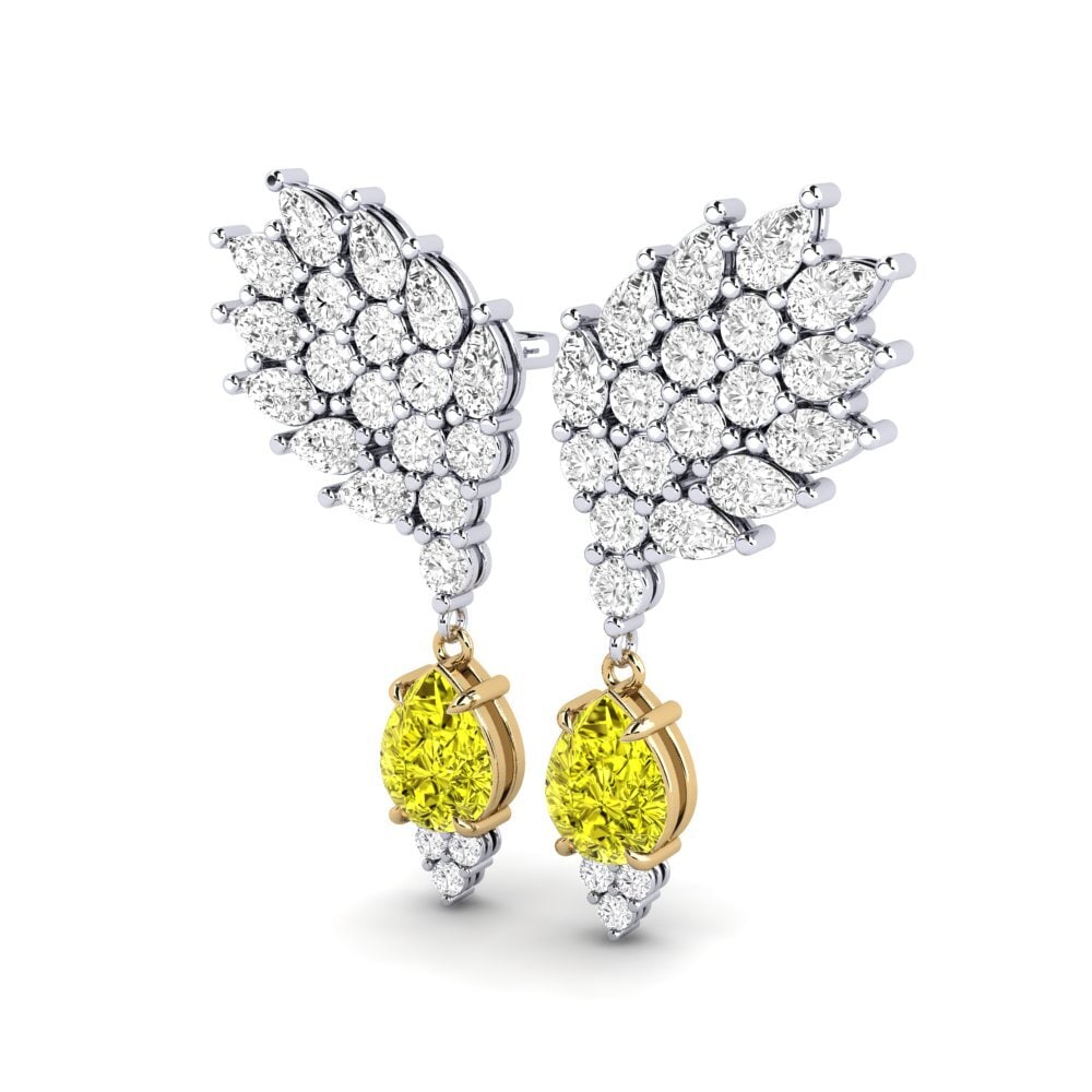 14ct White / Yellow Gold Yellow Diamond Women's Earring Reluciente