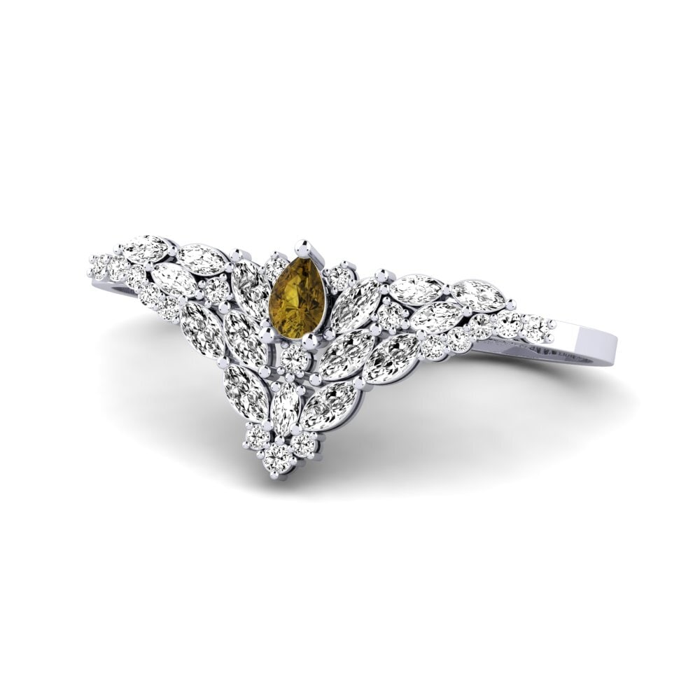 950 Platinum Brown Zircon Ring Scintilla