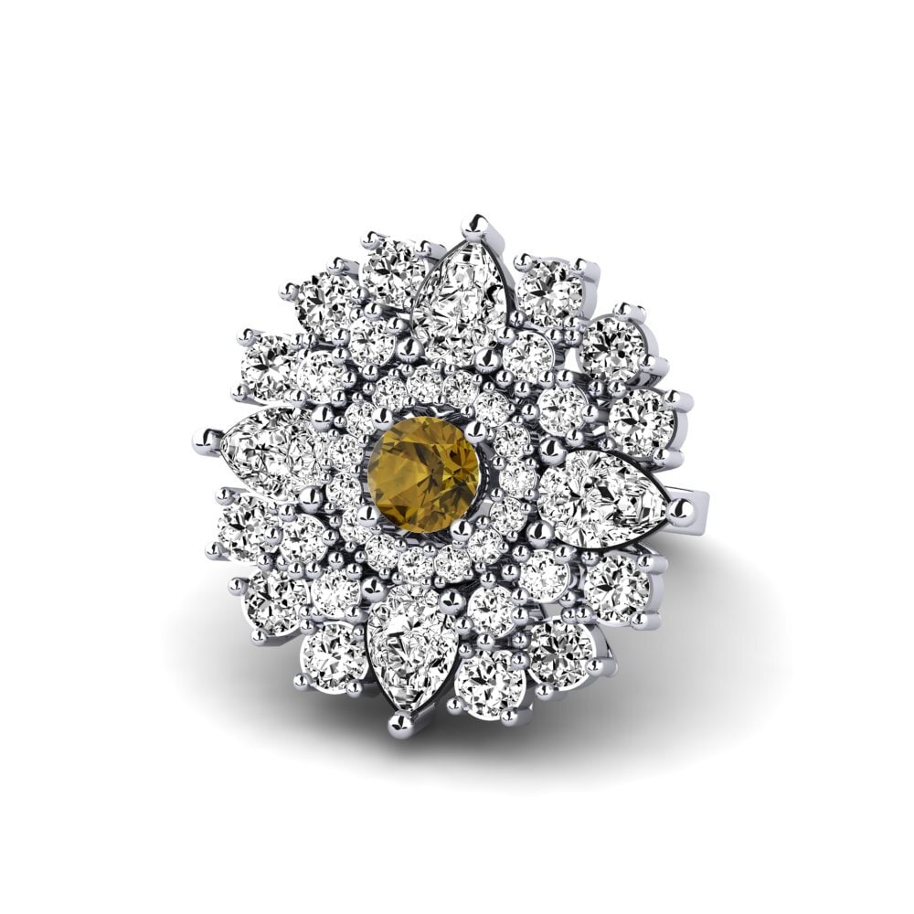 950 Platinum Brown Zircon Ring Sele
