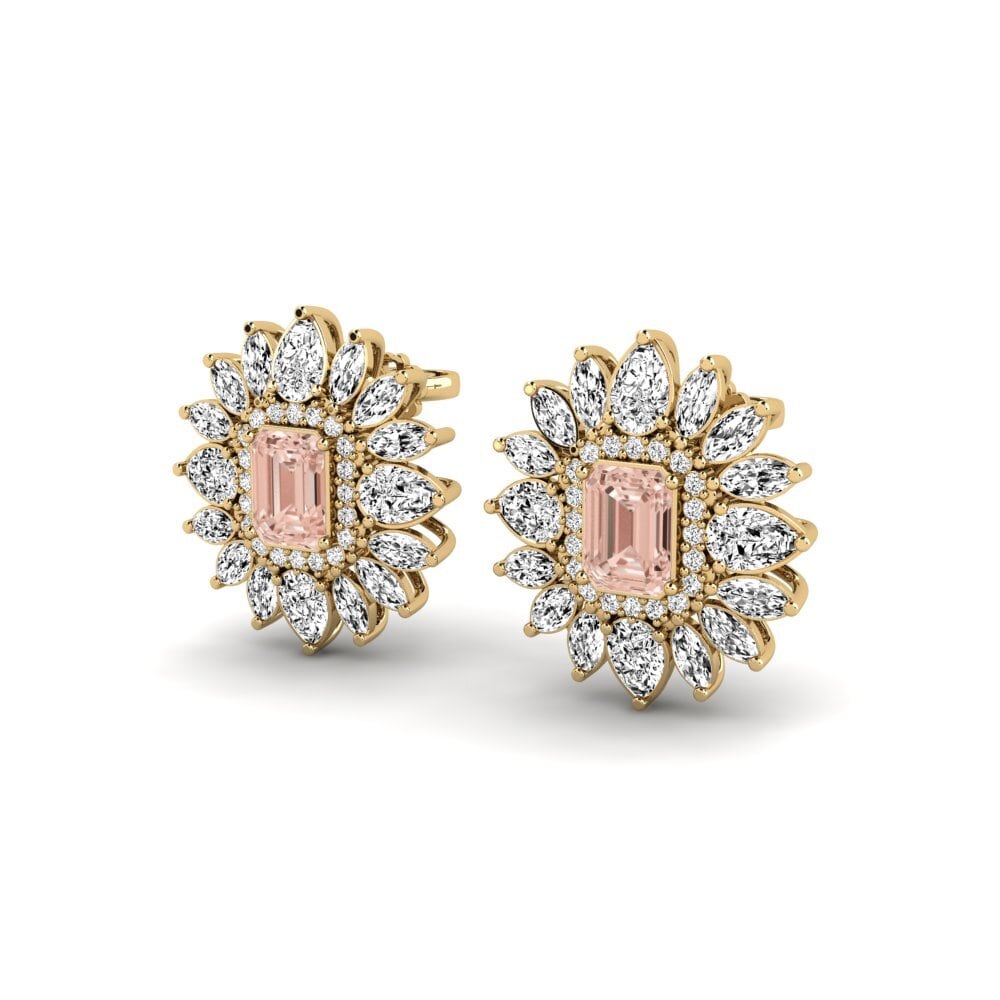 14k Oro Amarillo Morganita Pendiente de mujer Solas