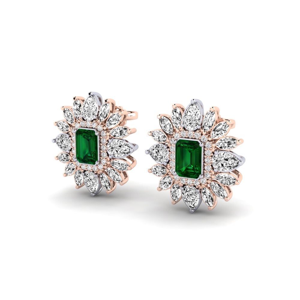 Vermelho & Branco-14K Tsavorite Brincos Feminino Solas