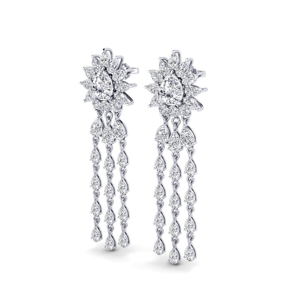 Paladio 950 Diamante Pendiente de mujer Spindintis