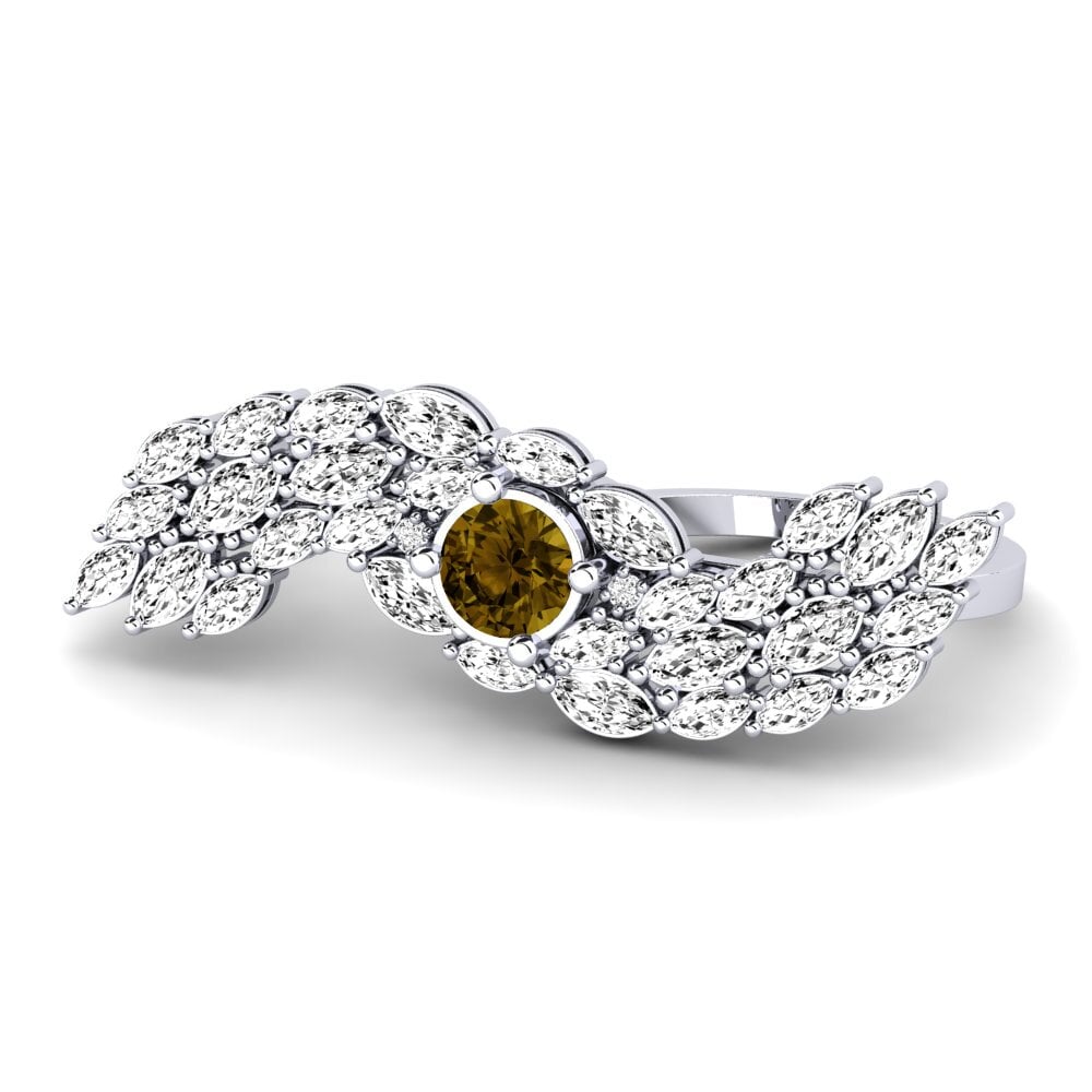 950 Platinum Brown Zircon Ring Spuma