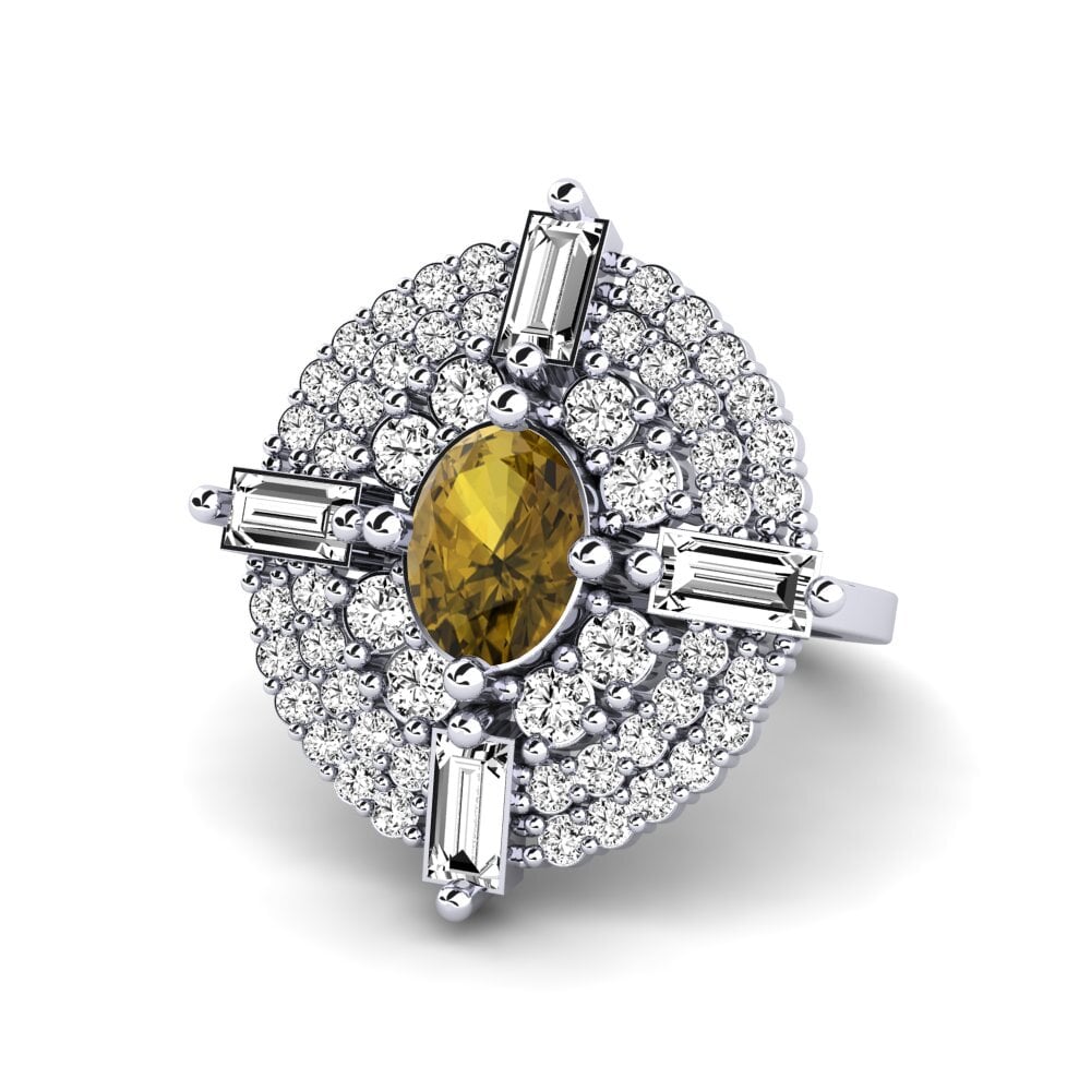 950 Platinum Brown Zircon Ring Tulie