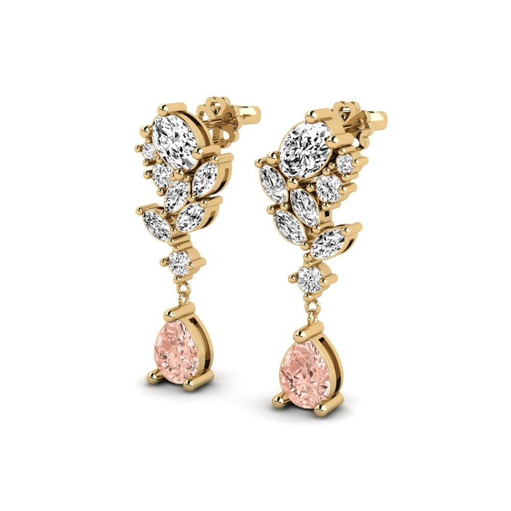 14k Oro Amarillo Morganita Pendiente de mujer Vivil