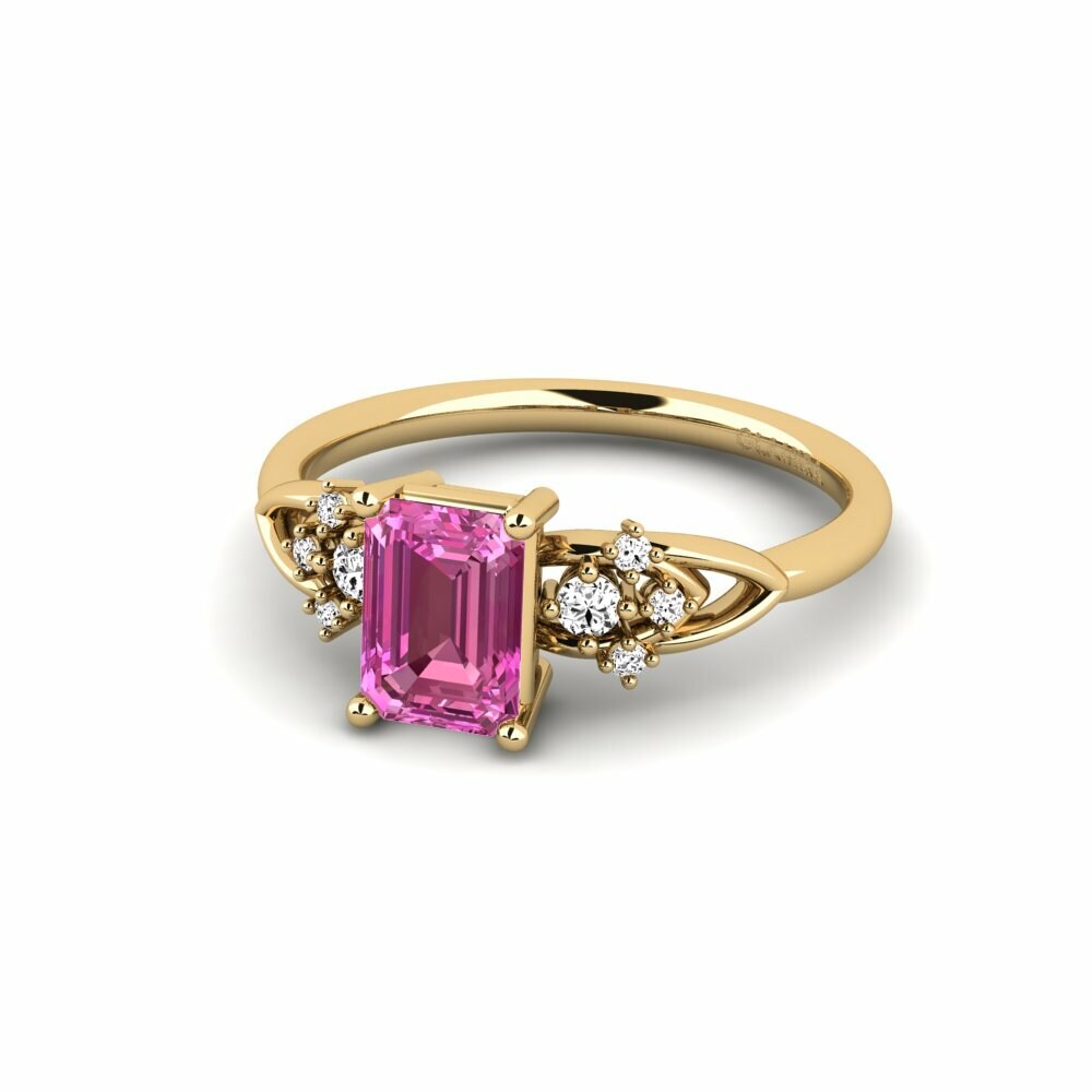 Pink Topaz Engagement Ring Milu - Emerald