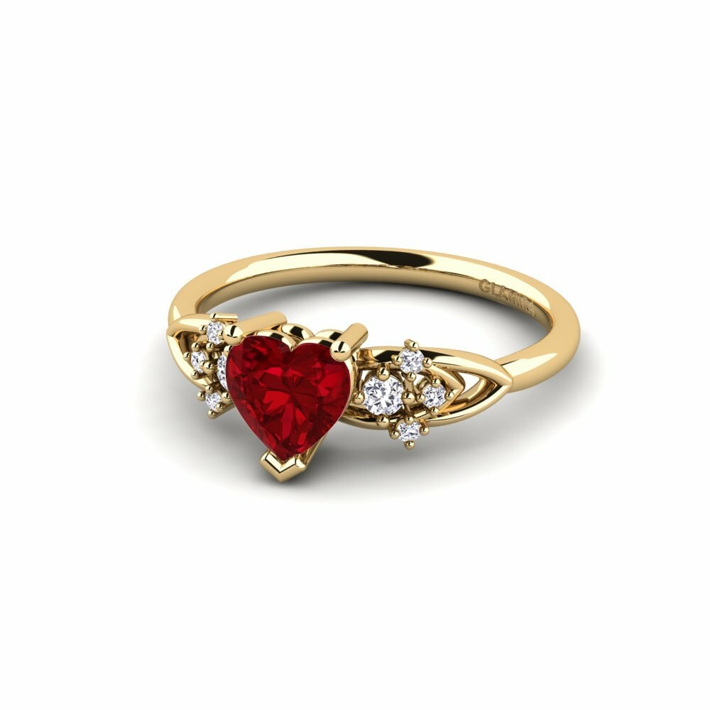 Zircone Rouge Bague de fiançailles Milu - Heart