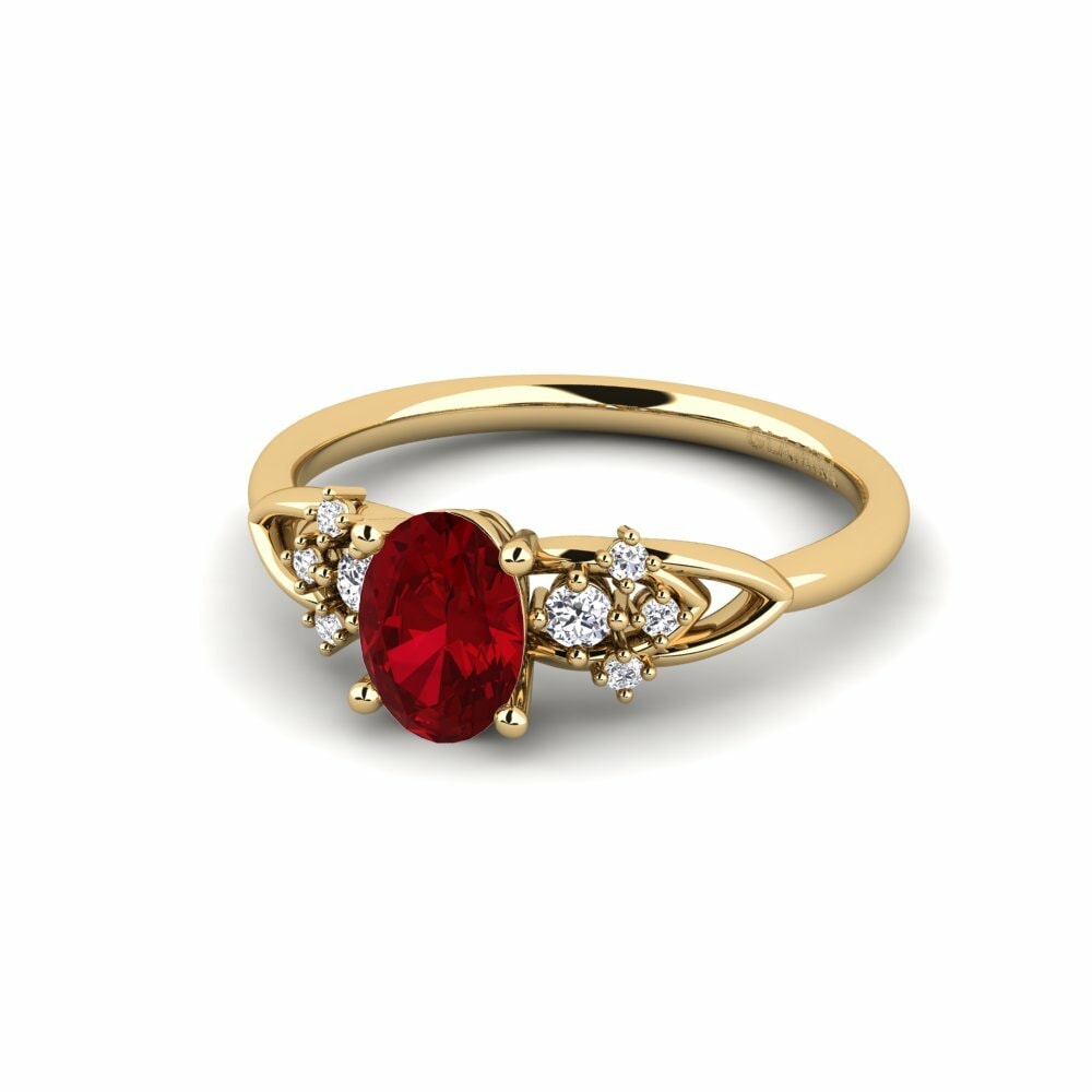 Zircone Rouge Bague de fiançailles Milu - Oval