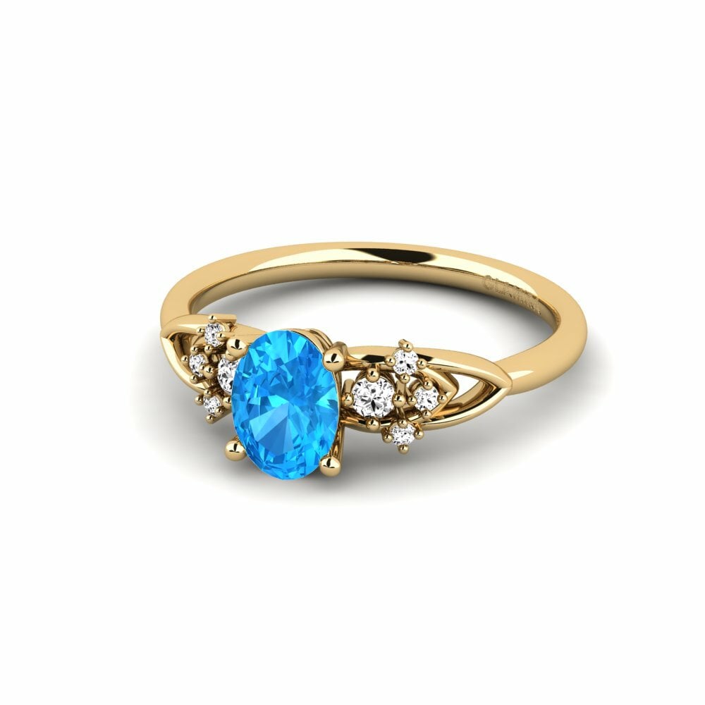 Blue Topaz Engagement Ring Milu - Oval