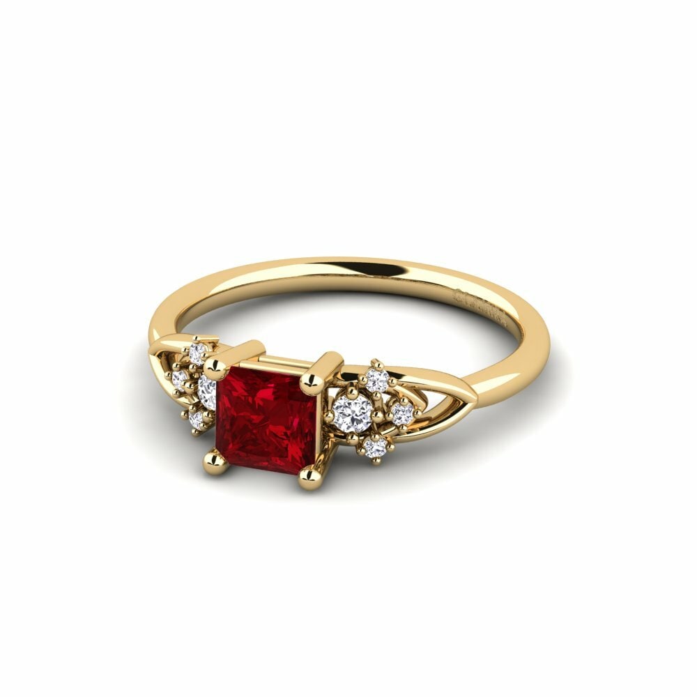 Zircone Rouge Bague de fiançailles Milu - Princess