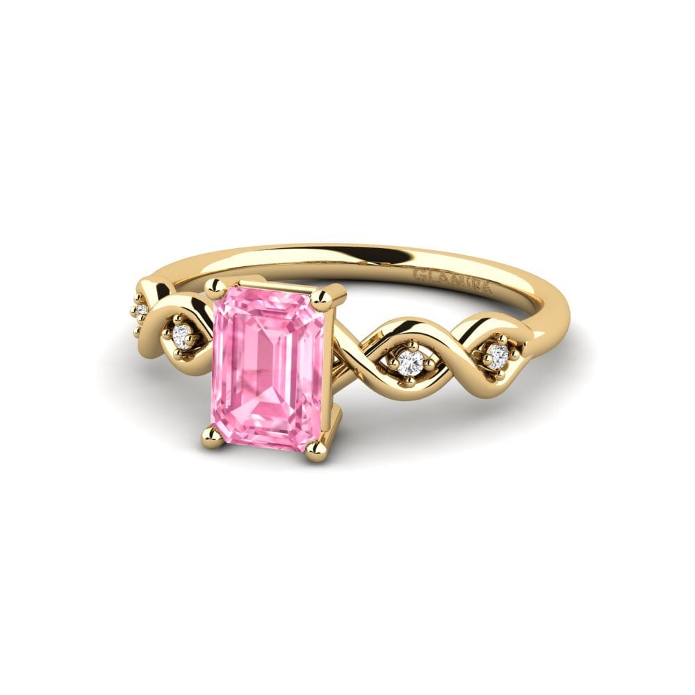 Pink Sapphire Engagement Ring Nisse - Emerald