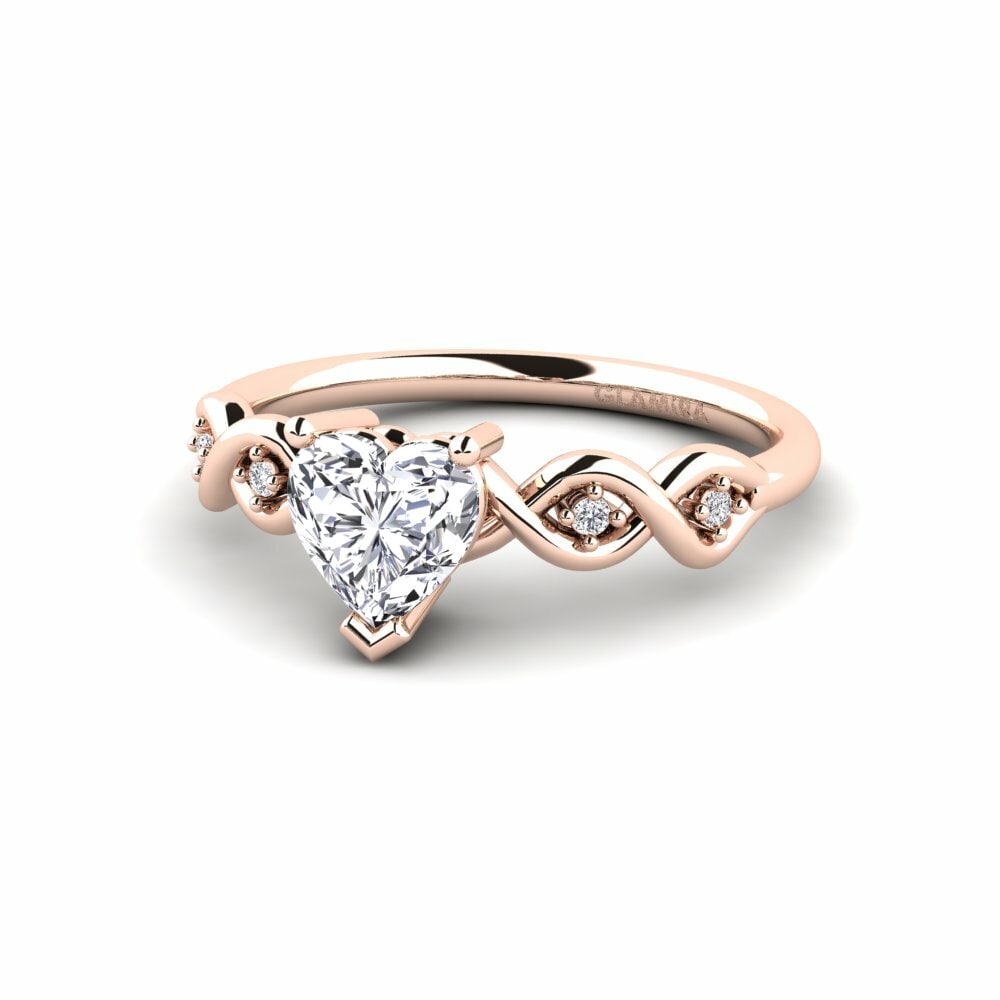 14k Rose Gold Heart Lab Grown Diamond Engagement Ring Nisse - Heart