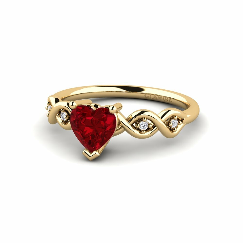 Zircone Rouge Bague de fiançailles Nisse - Heart