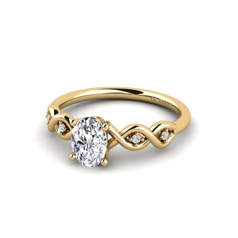 18k Yellow Gold Engagement Ring Nisse - Oval