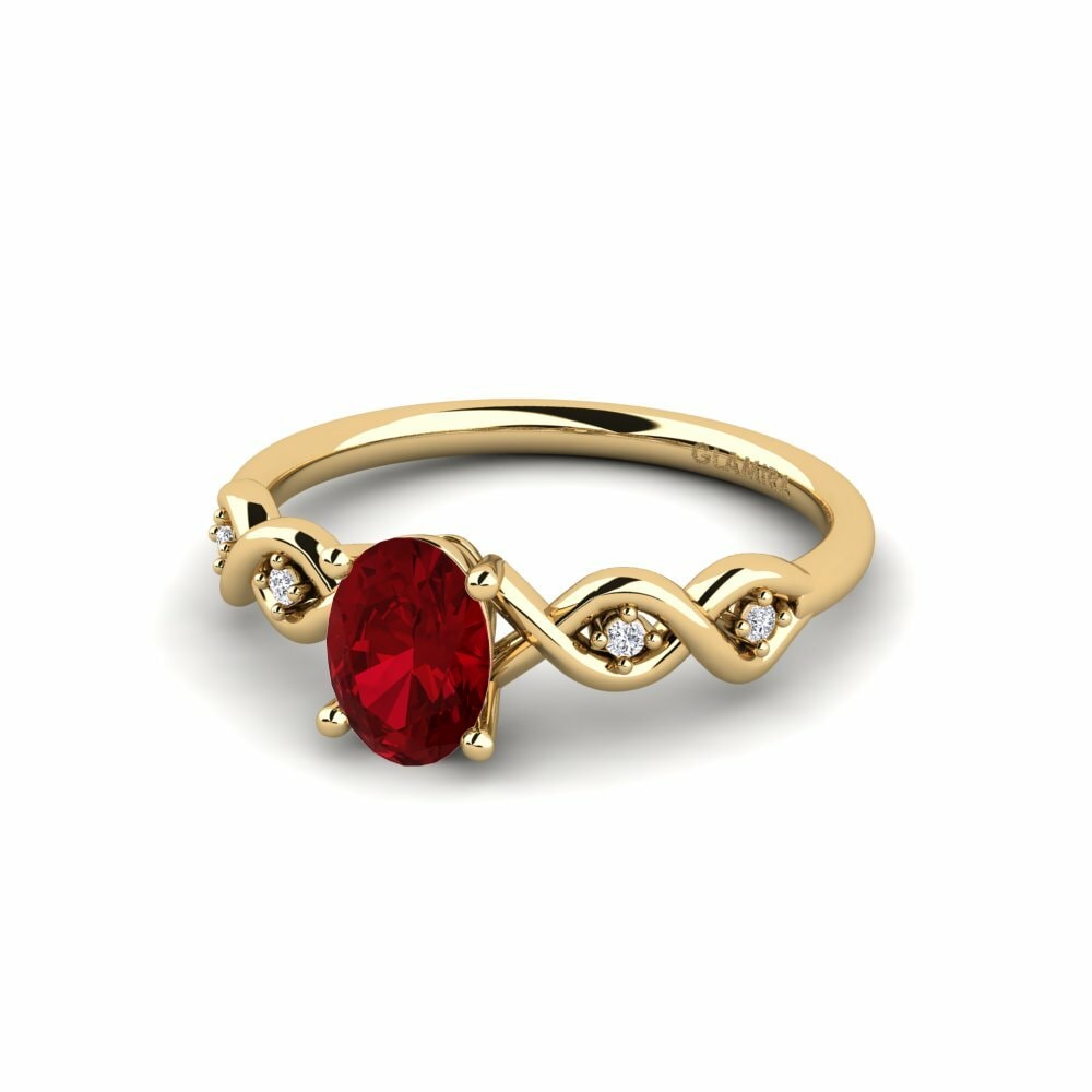 Zircone Rouge Bague de fiançailles Nisse - Oval