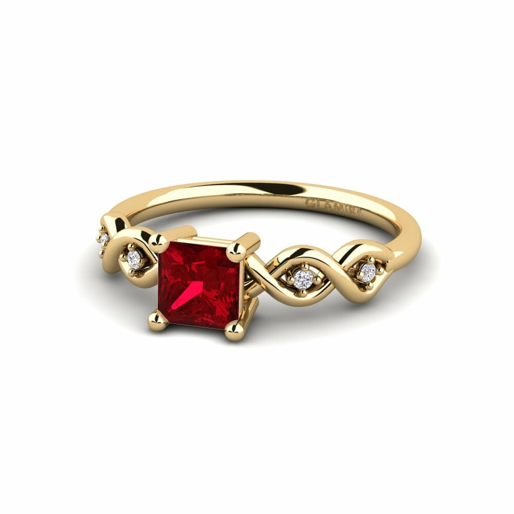 Zircone Rouge Bague de fiançailles Nisse - Princess