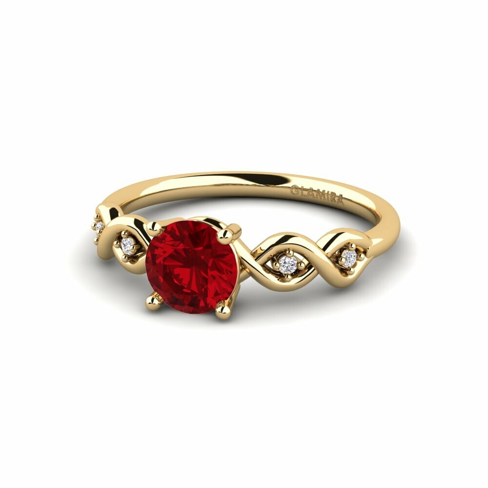 Zircone Rouge Bague de fiançailles Nisse - Round