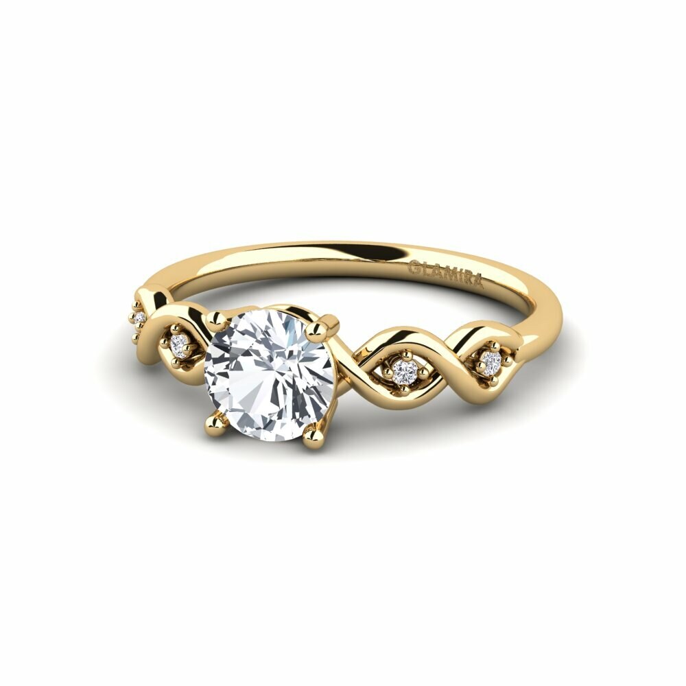 White Zircon Engagement Ring Nisse - Round