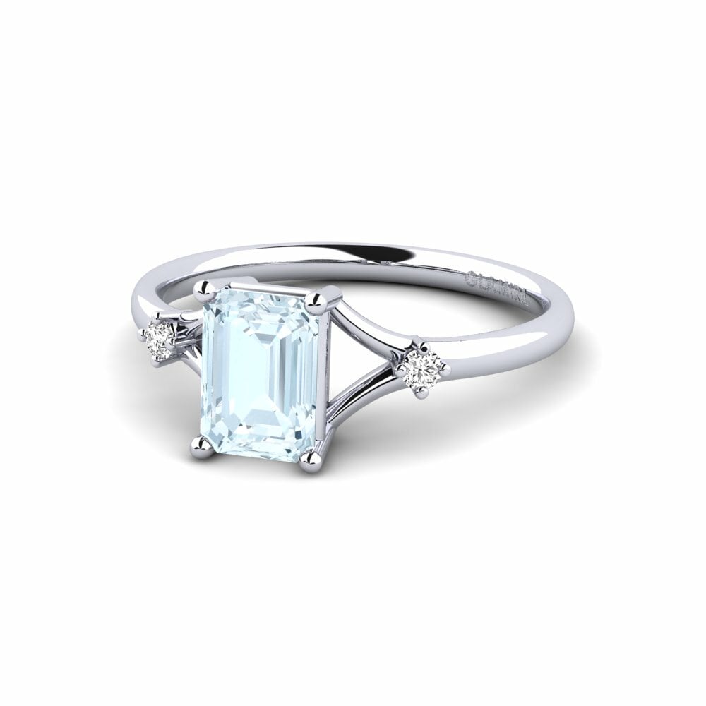 Aquamarine Engagement Ring Zephyra - Emerald