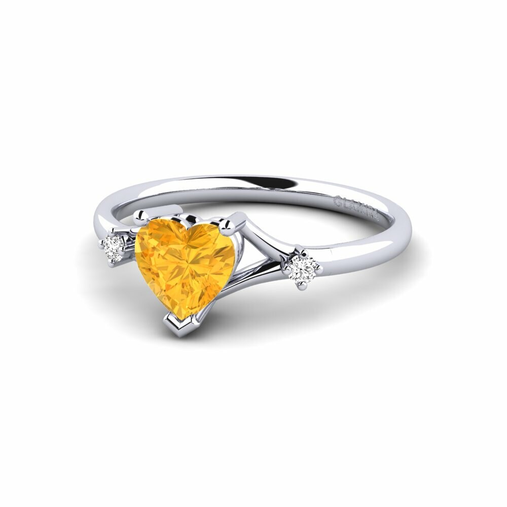 Citrine Engagement Ring Zephyra - Heart