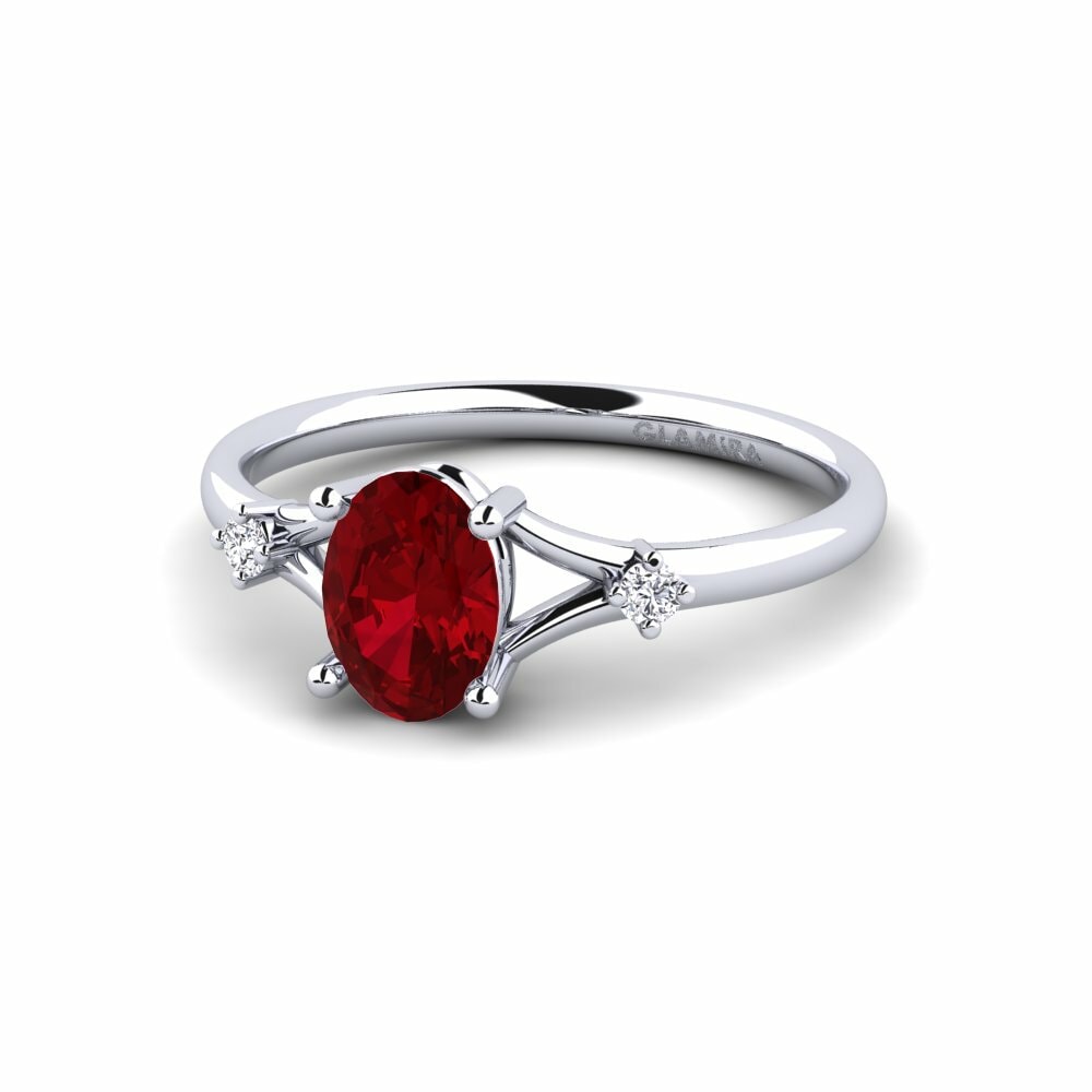 Zircone Rouge Bague de fiançailles Zephyra - Oval