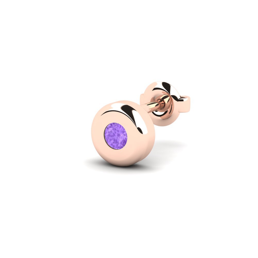 9k Oro Rosa Amatista Pendiente para hombre Arroux - B
