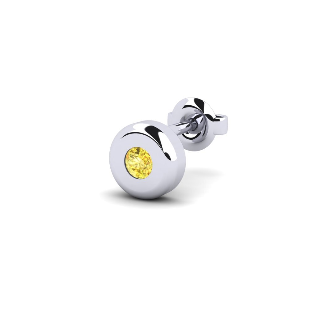 Platino Zafiro amarillo Pendiente para hombre Arroux - B