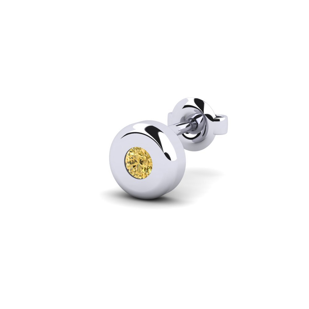 950 Palladium Žlutý diamant Pánské náušnice Arroux - B