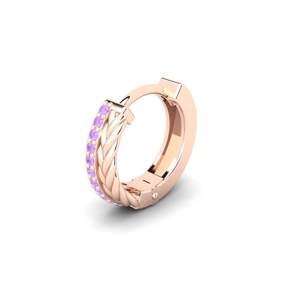9k Oro Rosa Amatista Pendiente para hombre Augronne