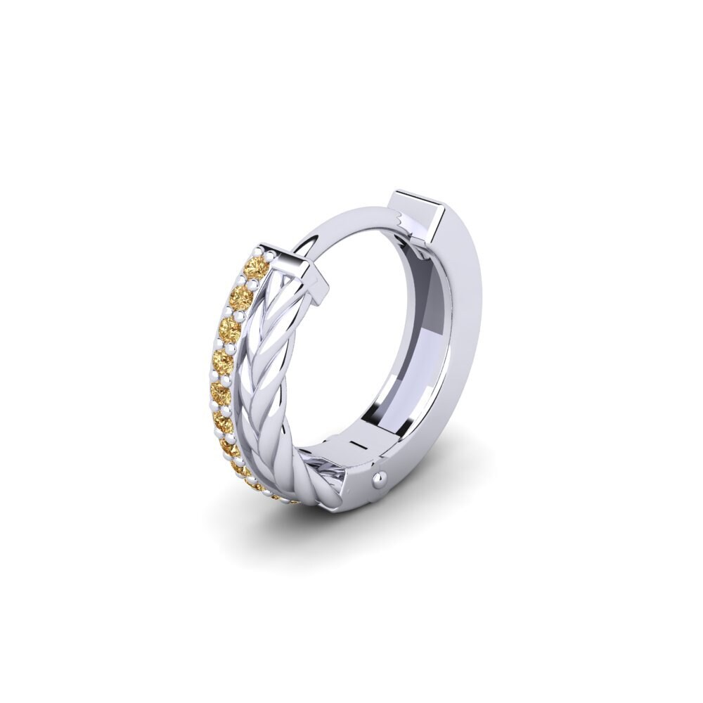 925 stříbro Hnědý diamant Pánské náušnice Augronne