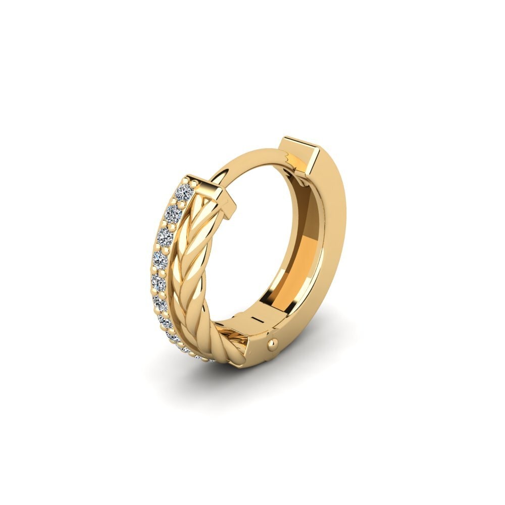 14ct Yellow Gold Zirconia Men's Earring Augronne