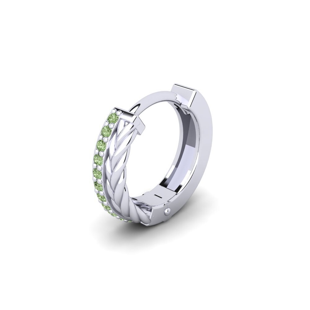 18k Oro Blanco Diamante Verde Pendiente para hombre Augronne
