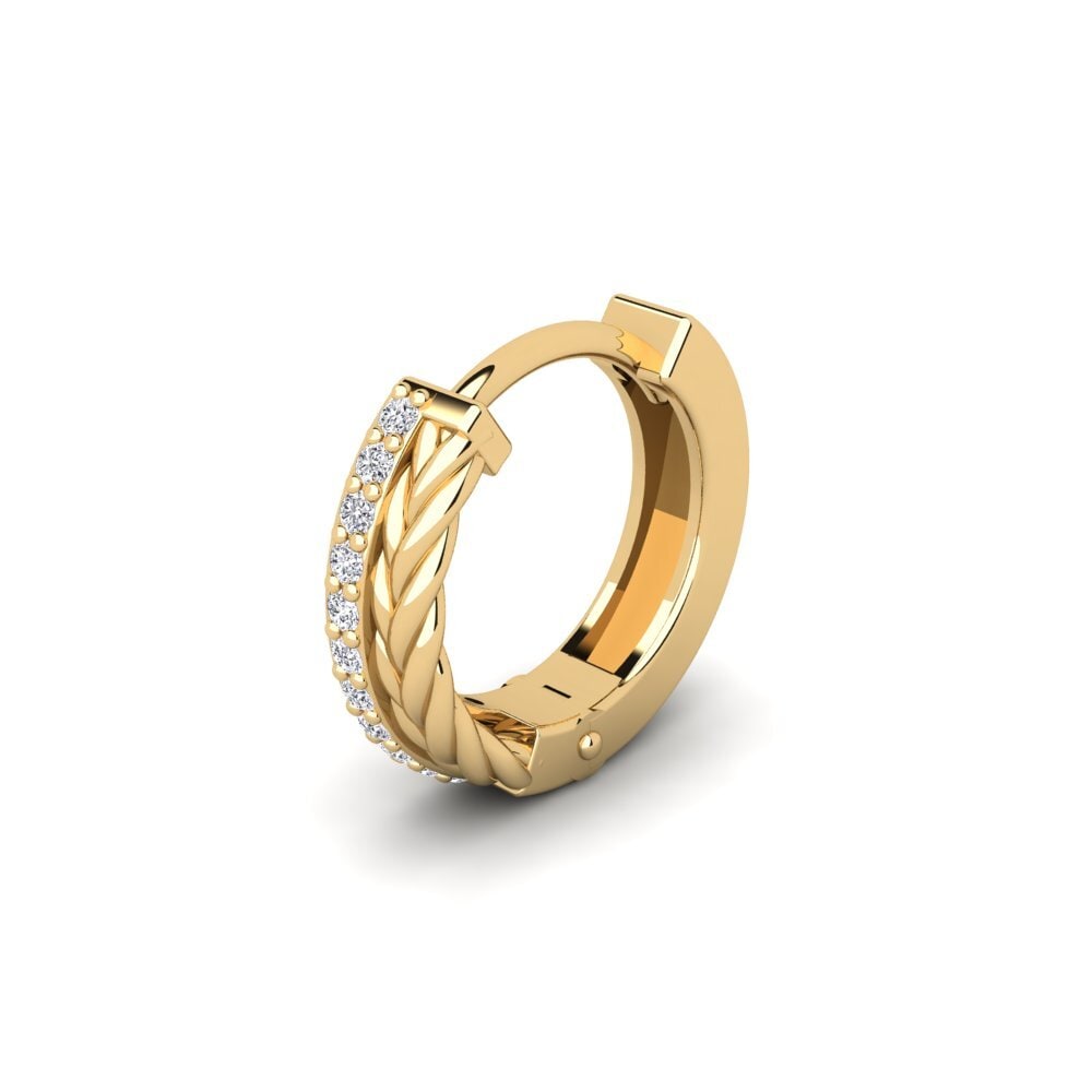 14ct Yellow Gold Lab Grown Diamond Men's Earring Augronne