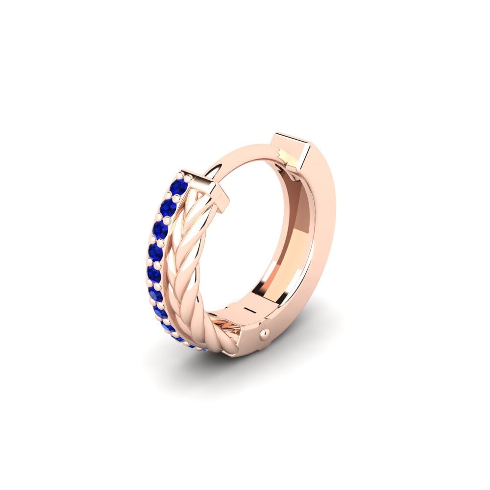14ct Rose Gold Sapphire Men's Earring Augronne