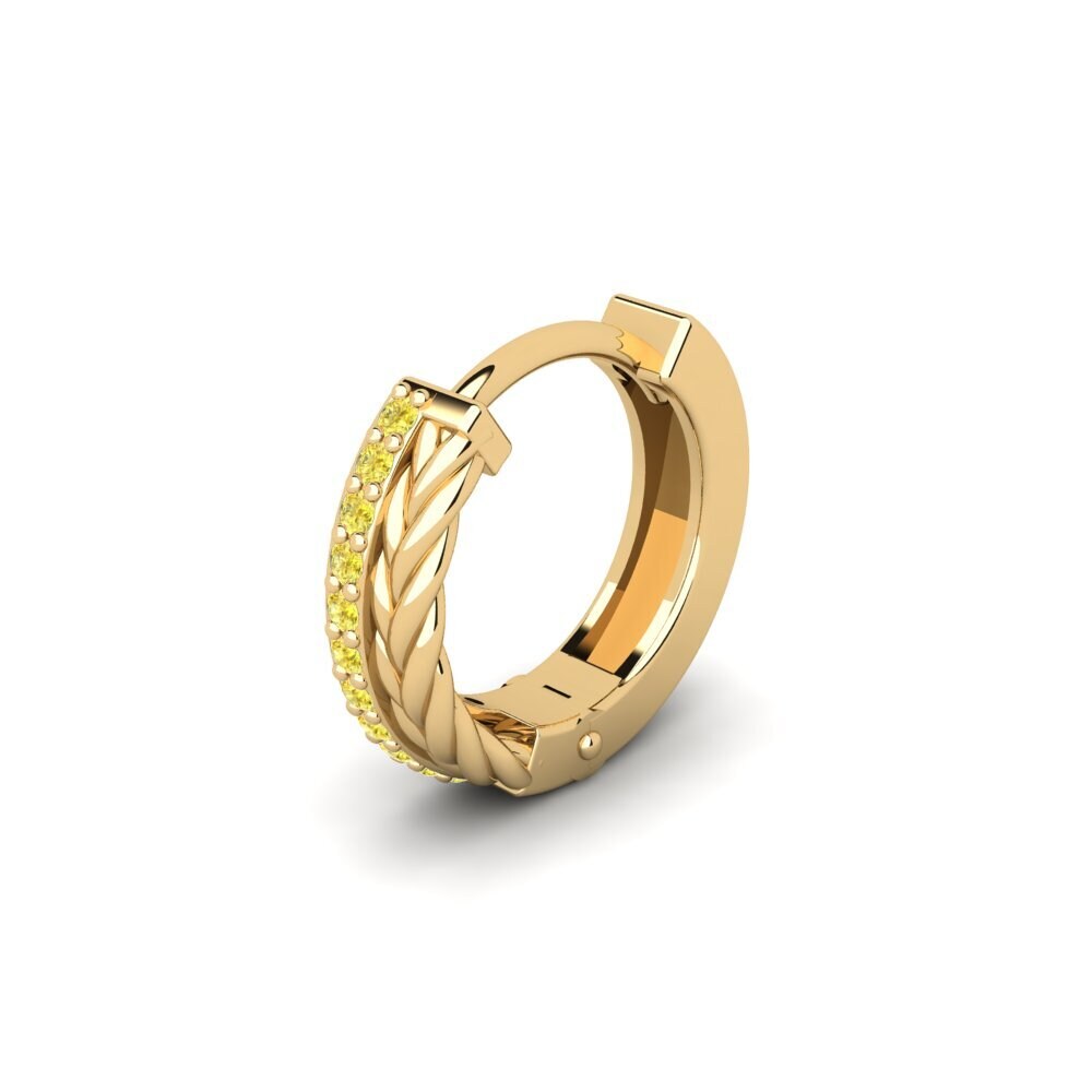 14ct Yellow Gold Yellow Sapphire Men's Earring Augronne