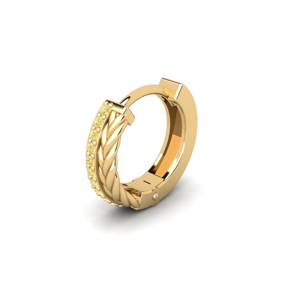 14ct Yellow Gold Yellow Diamond Men's Earring Augronne