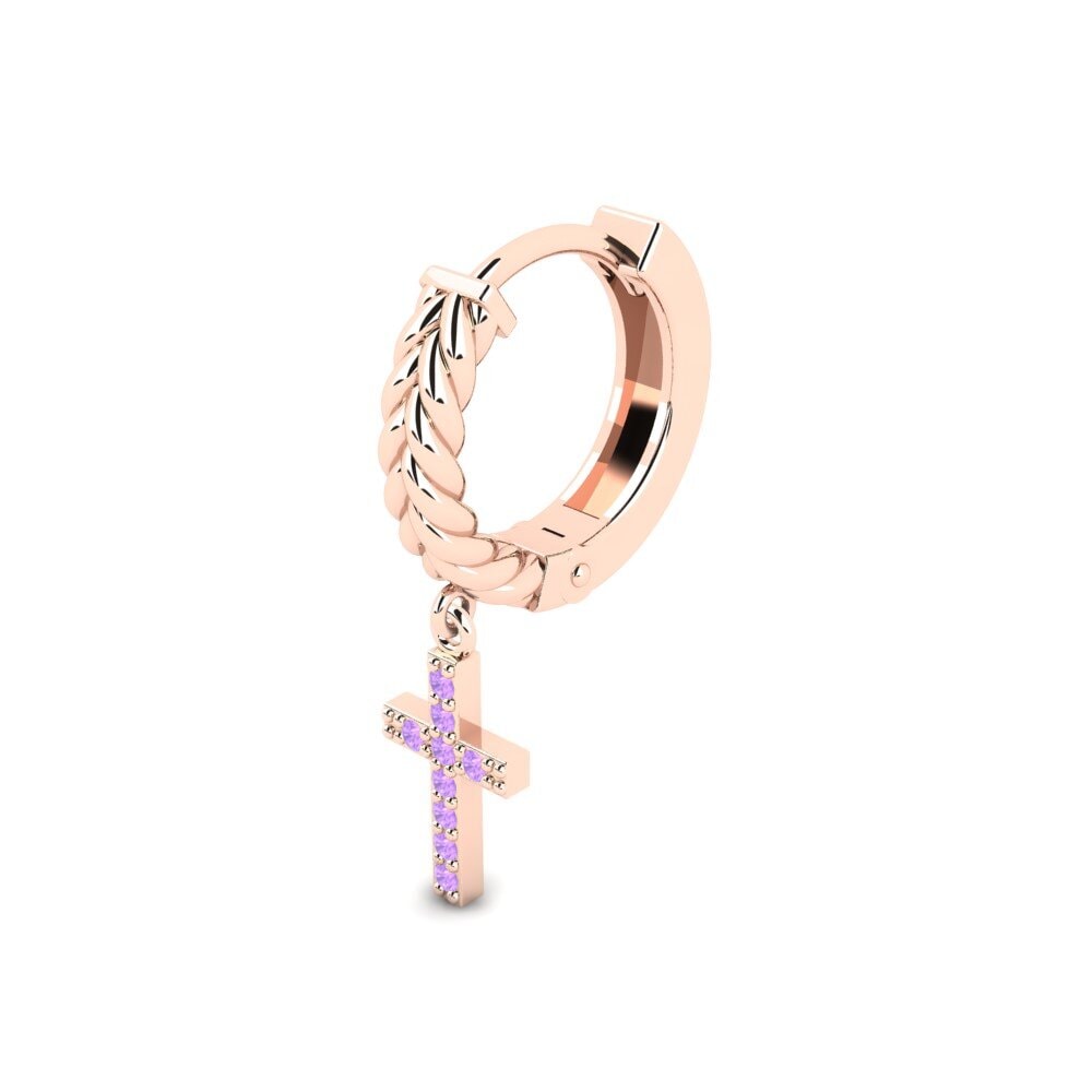 9k Oro Rosa Amatista Pendiente para hombre Aujon