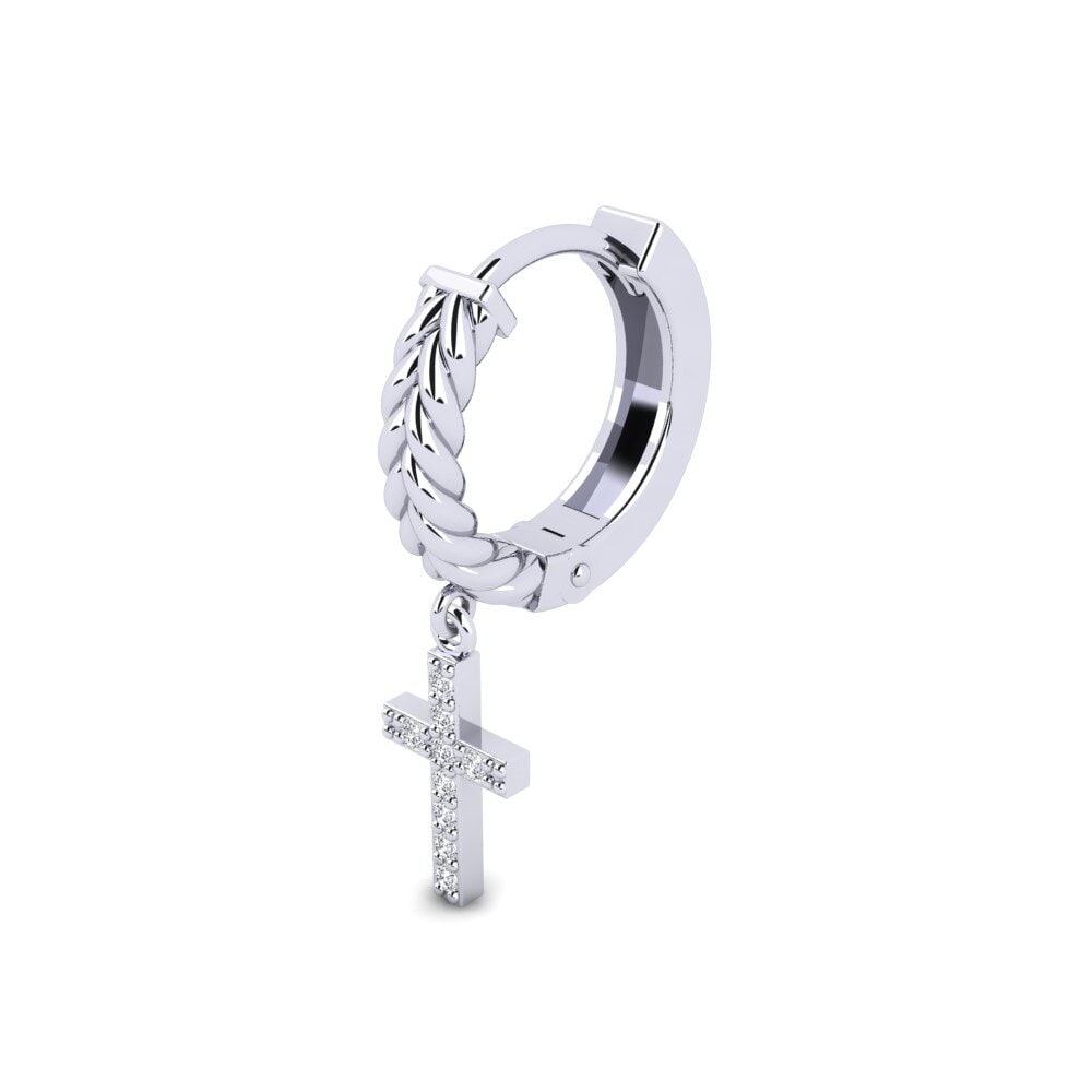 950 Platinum Diamond Men's Earring Aujon