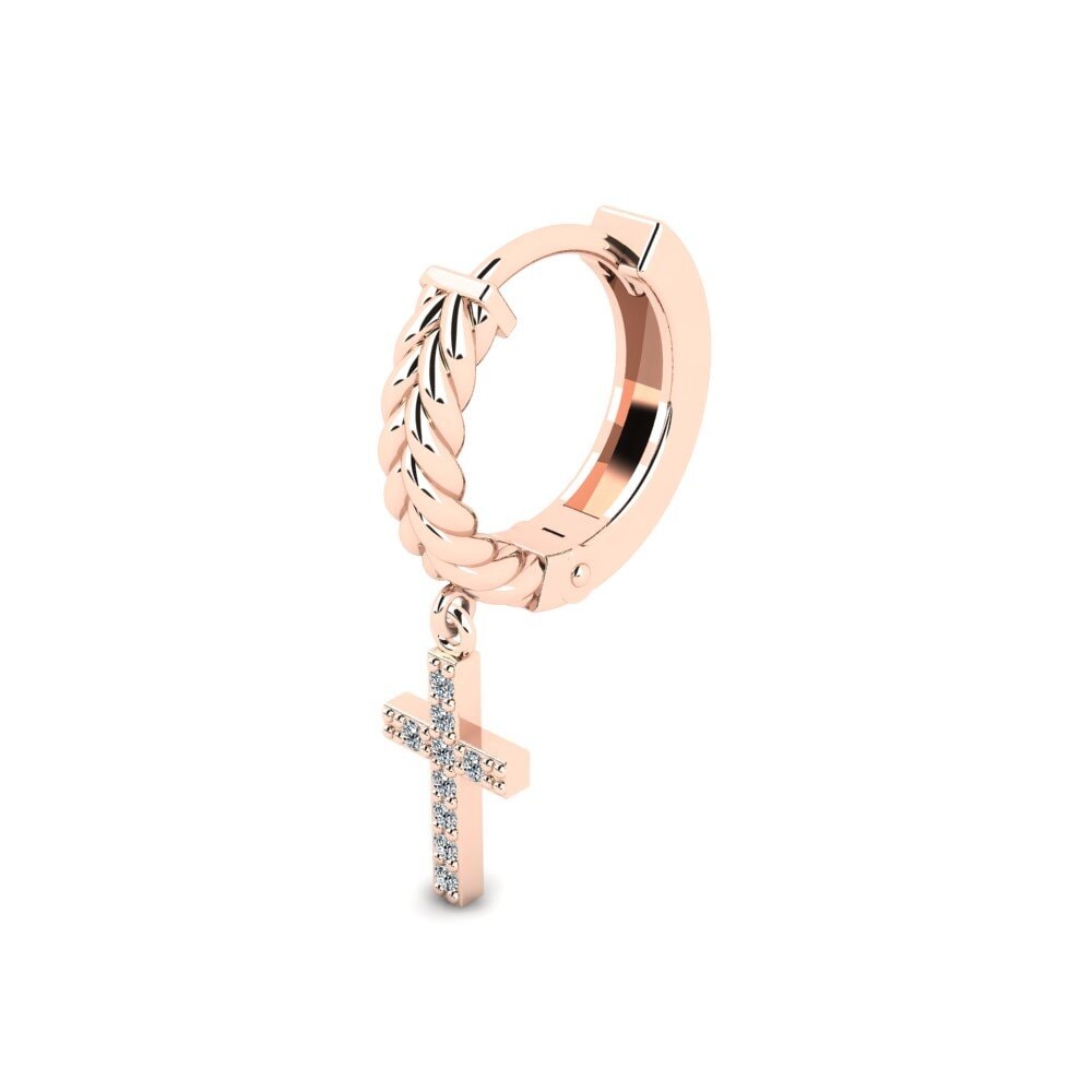 9k Oro Rosa Circonita Pendiente para hombre Aujon