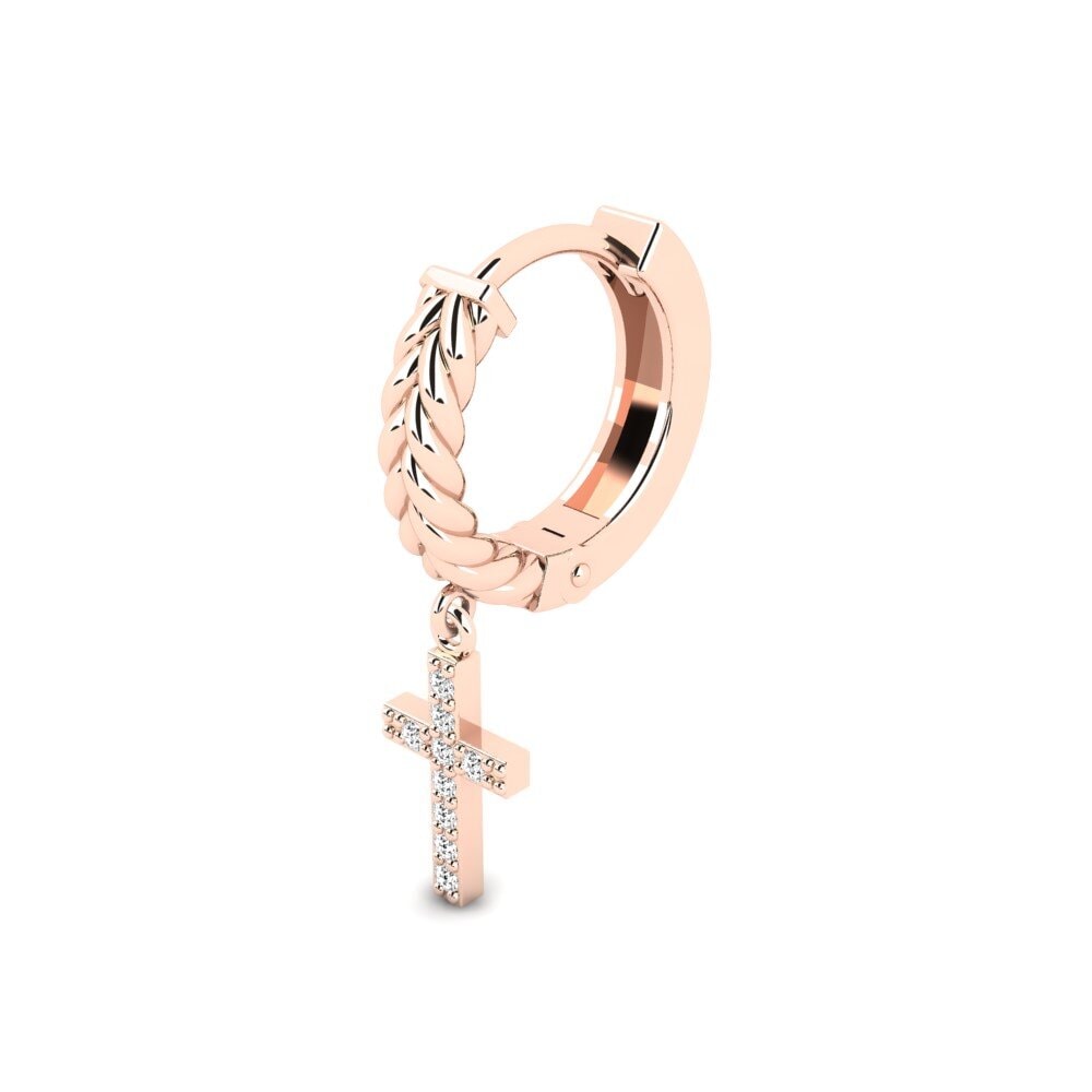 14ct Rose Gold Moissanite Men's Earring Aujon