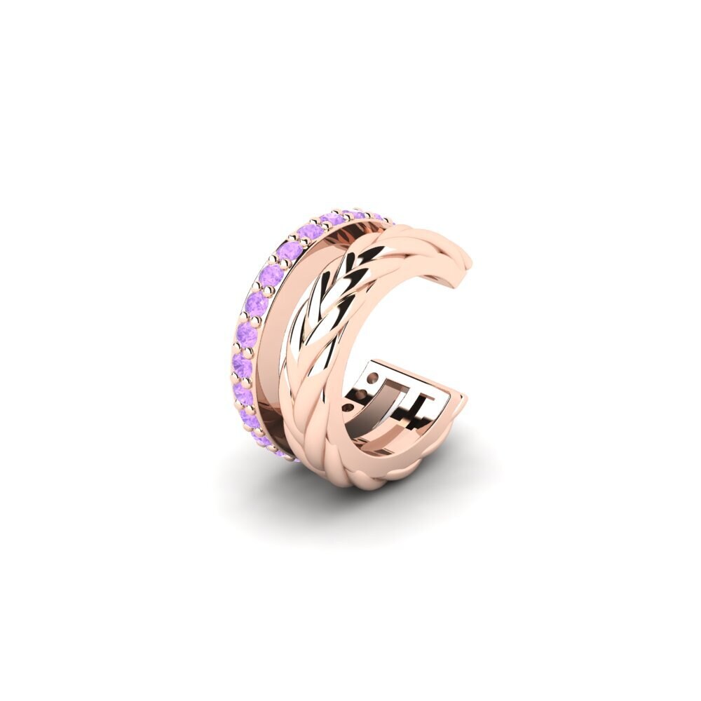 9k Oro Rosa Amatista Aro oreja hombre Auroue