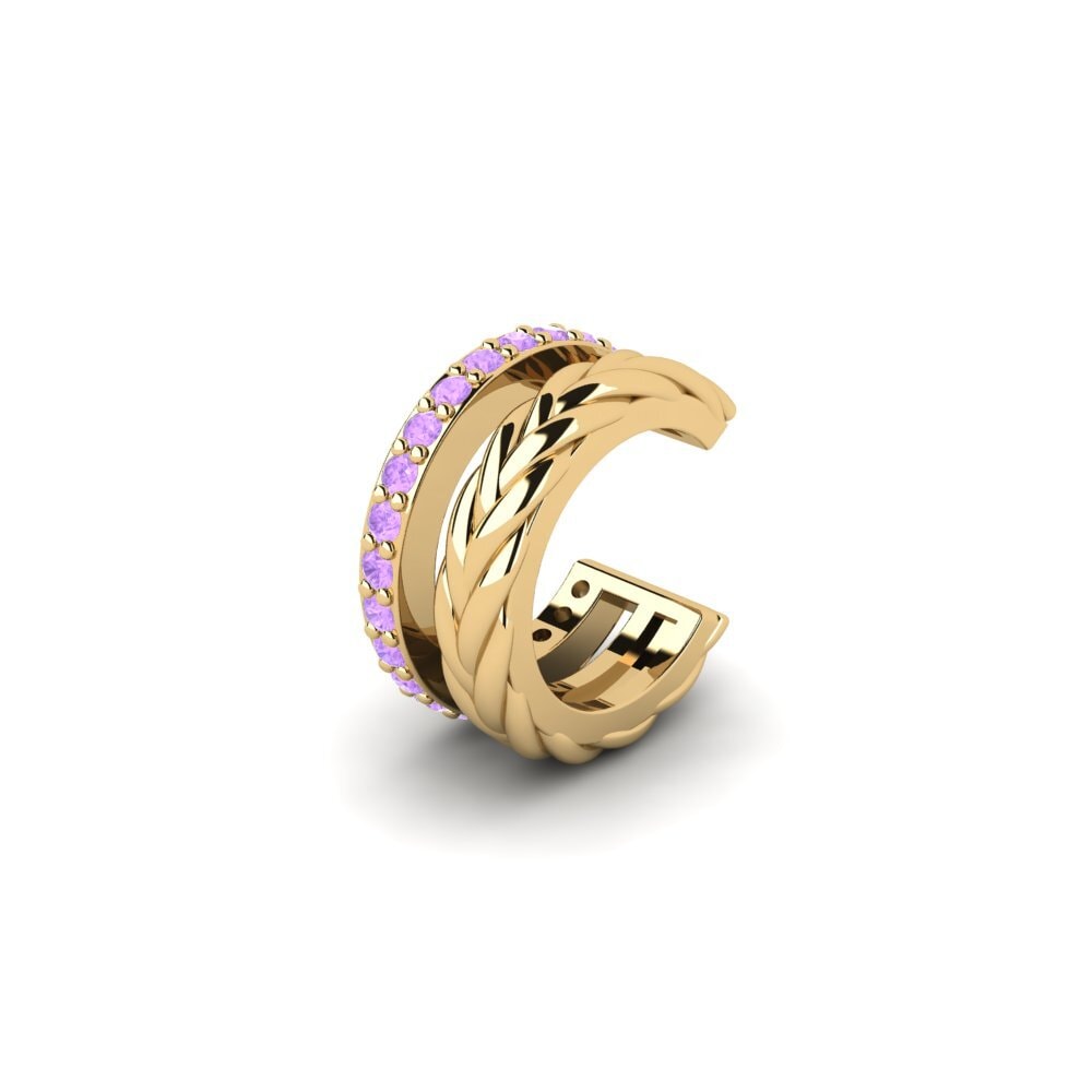 14ct Yellow Gold Amethyst Men's Ear Cuff Auroue