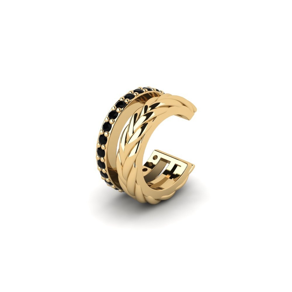 14ct Yellow Gold Black Onyx Men's Ear Cuff Auroue