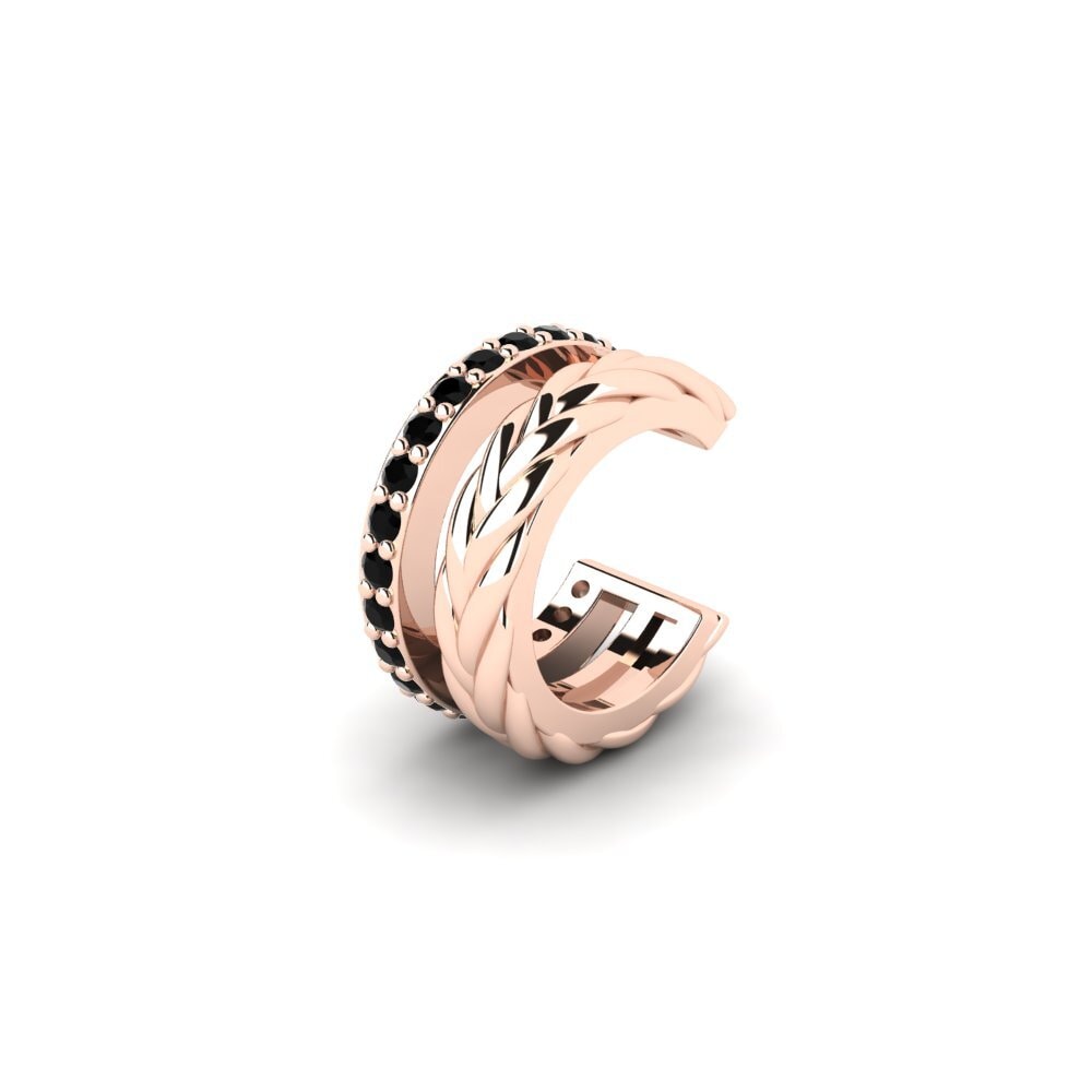 9ct Rose Gold Black Diamond Men's Ear Cuff Auroue