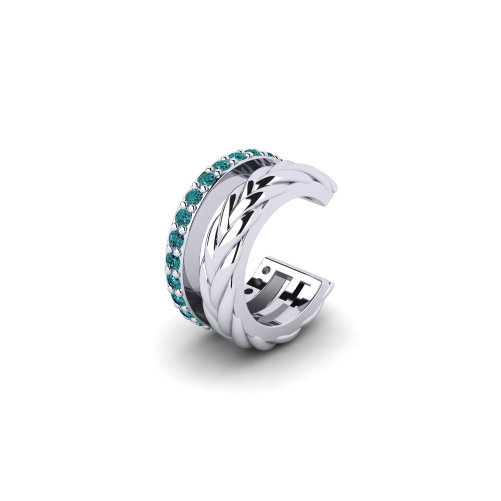 9ct White Gold Blue Diamond Men's Ear Cuff Auroue