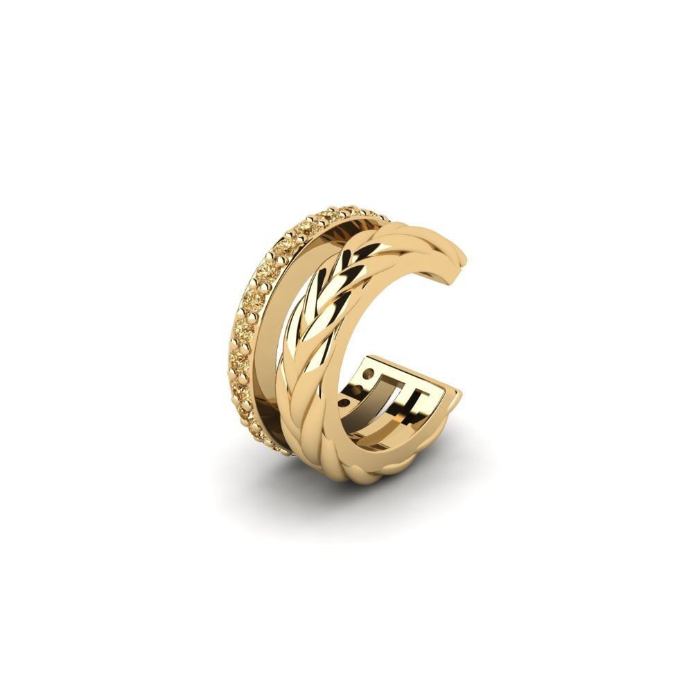 14ct Yellow Gold Brown Diamond Men's Ear Cuff Auroue