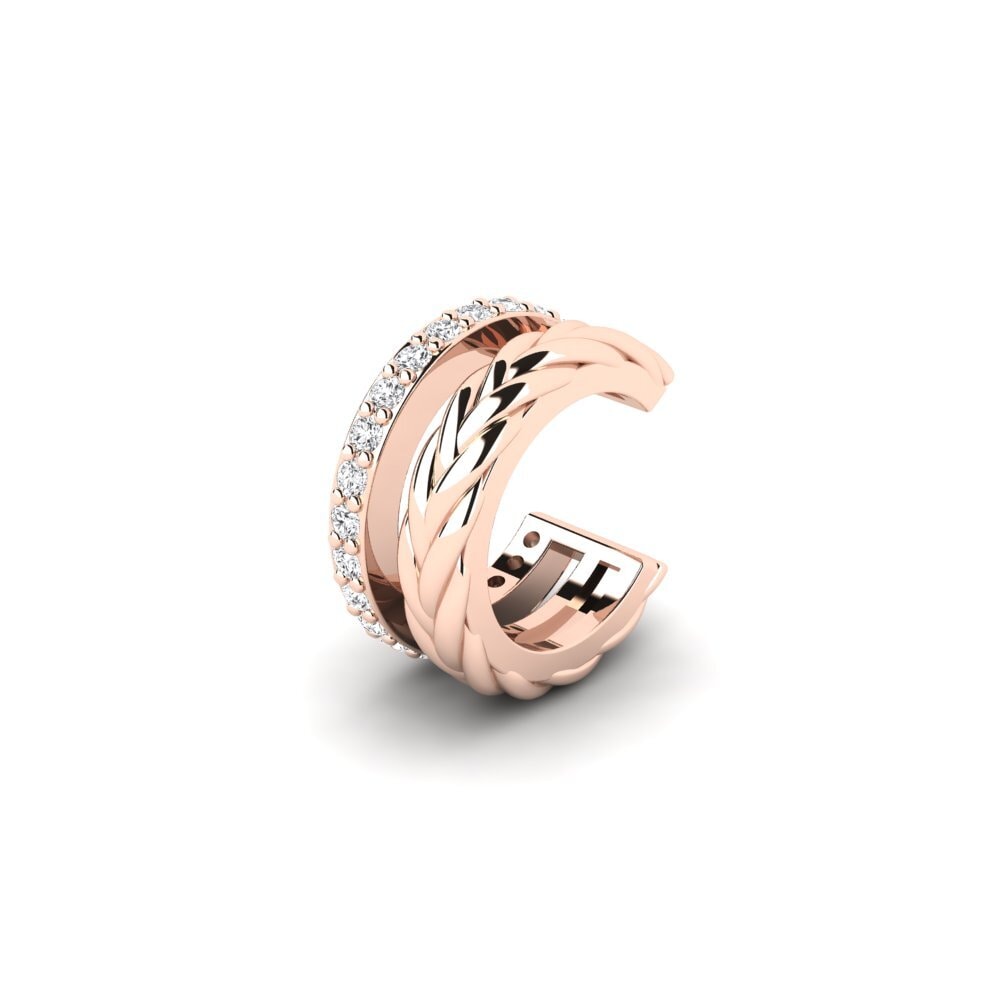 14ct Rose Gold White sapphire Men's Ear Cuff Auroue